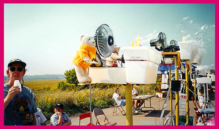 A Bear-manned battery of bubble-makers in Sandwich, Massachusetts, 1998