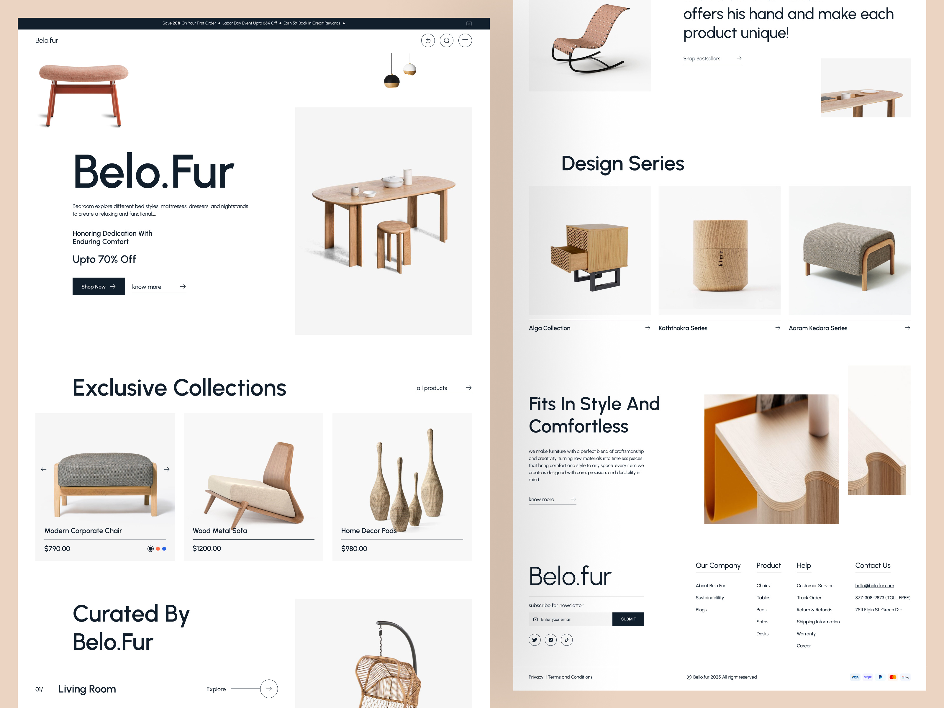 Example of Belo-fur - Furniture eCommerce Website