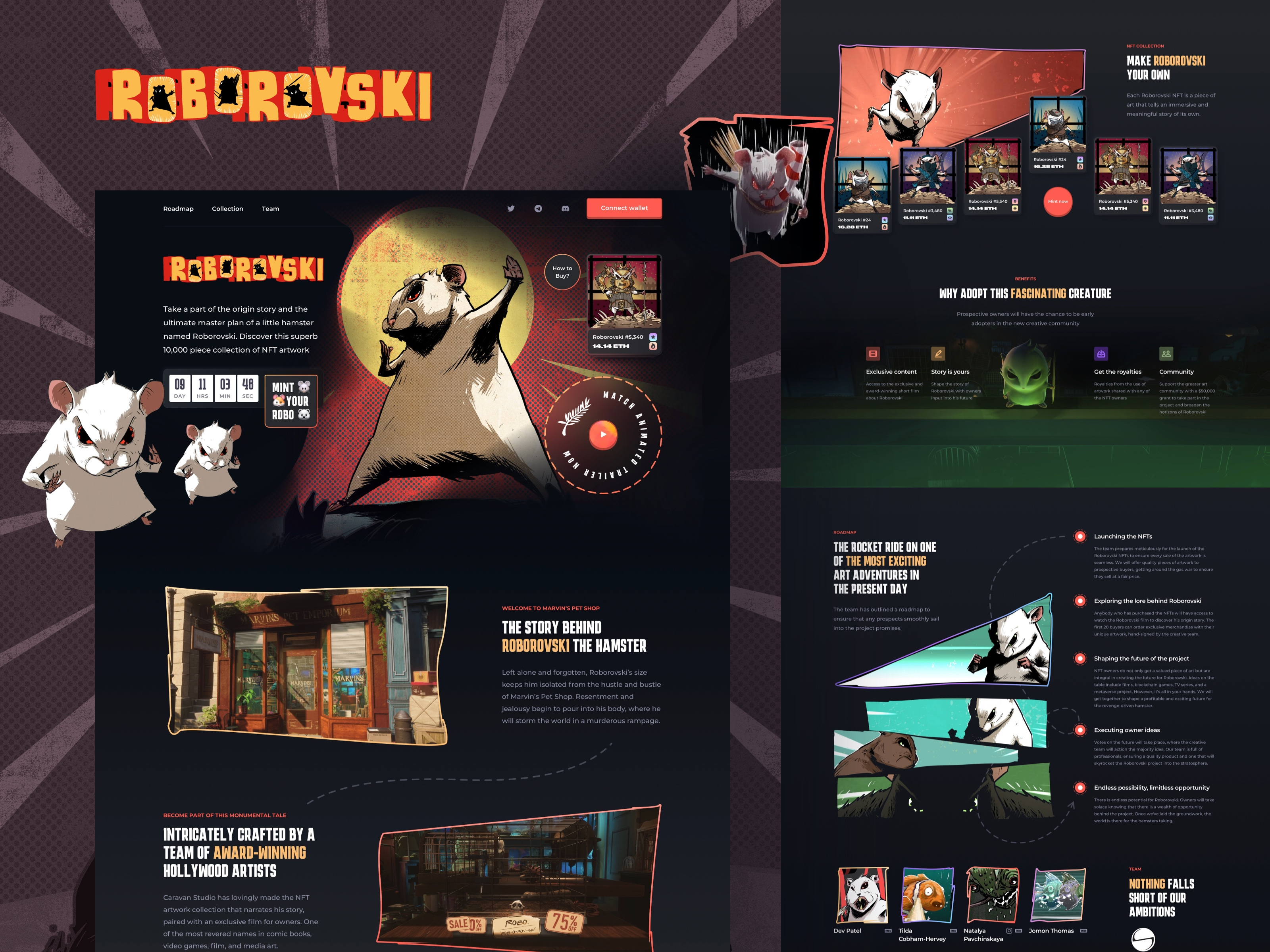 Example of Roborovski NFT Landing Page