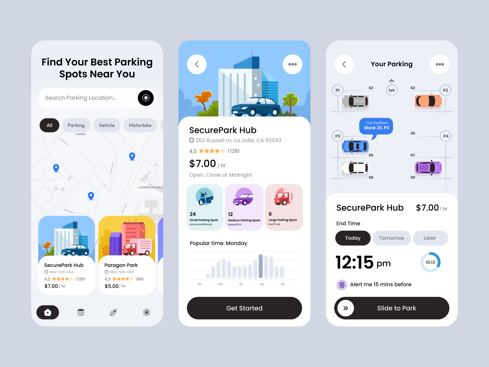 Example of Parking Space App Design