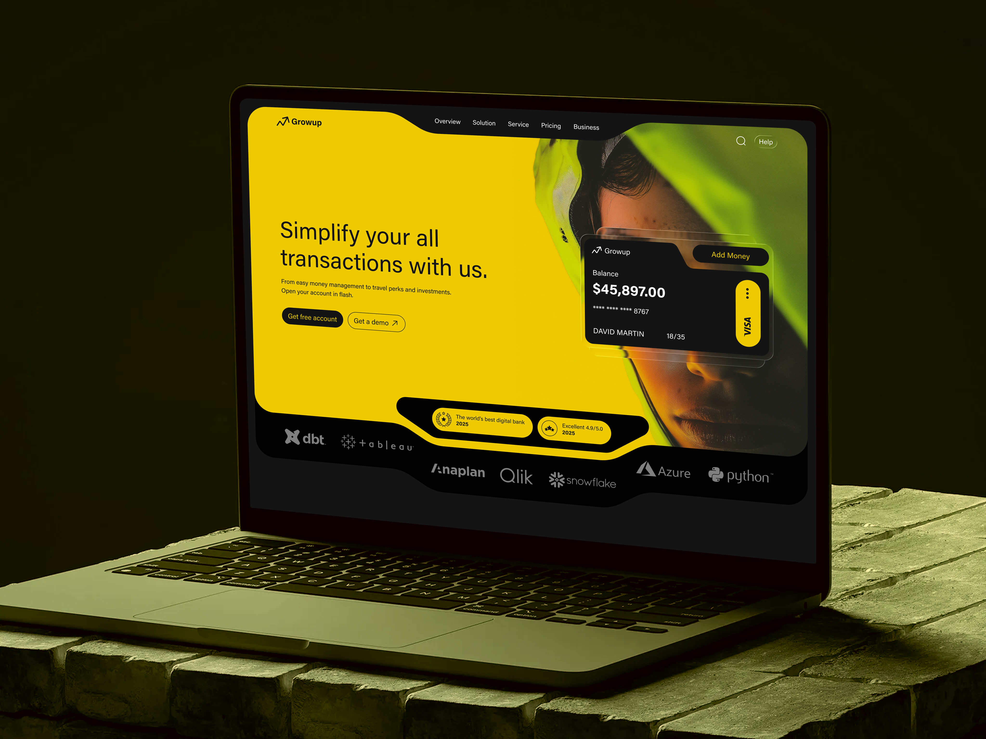 Example of Fintech Landing Page Design