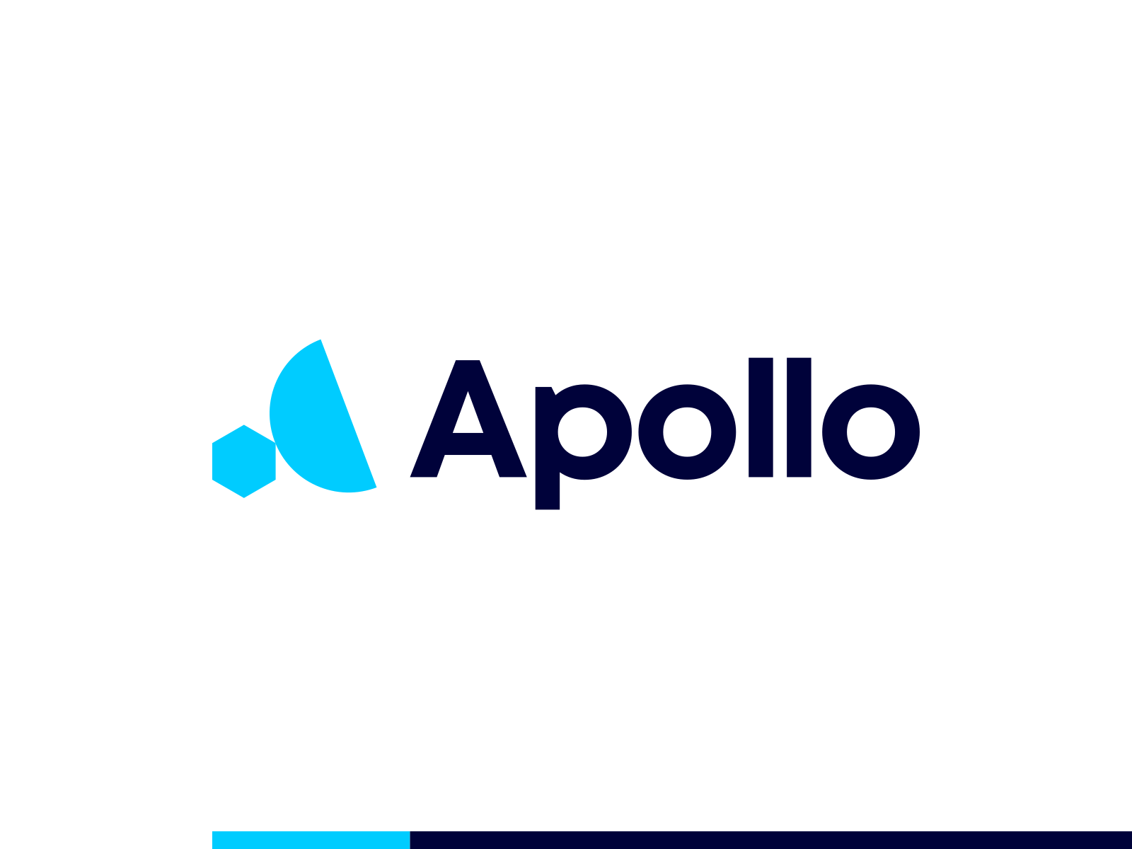 Example of Apollo, communication agency logo: letter a, satellite, data