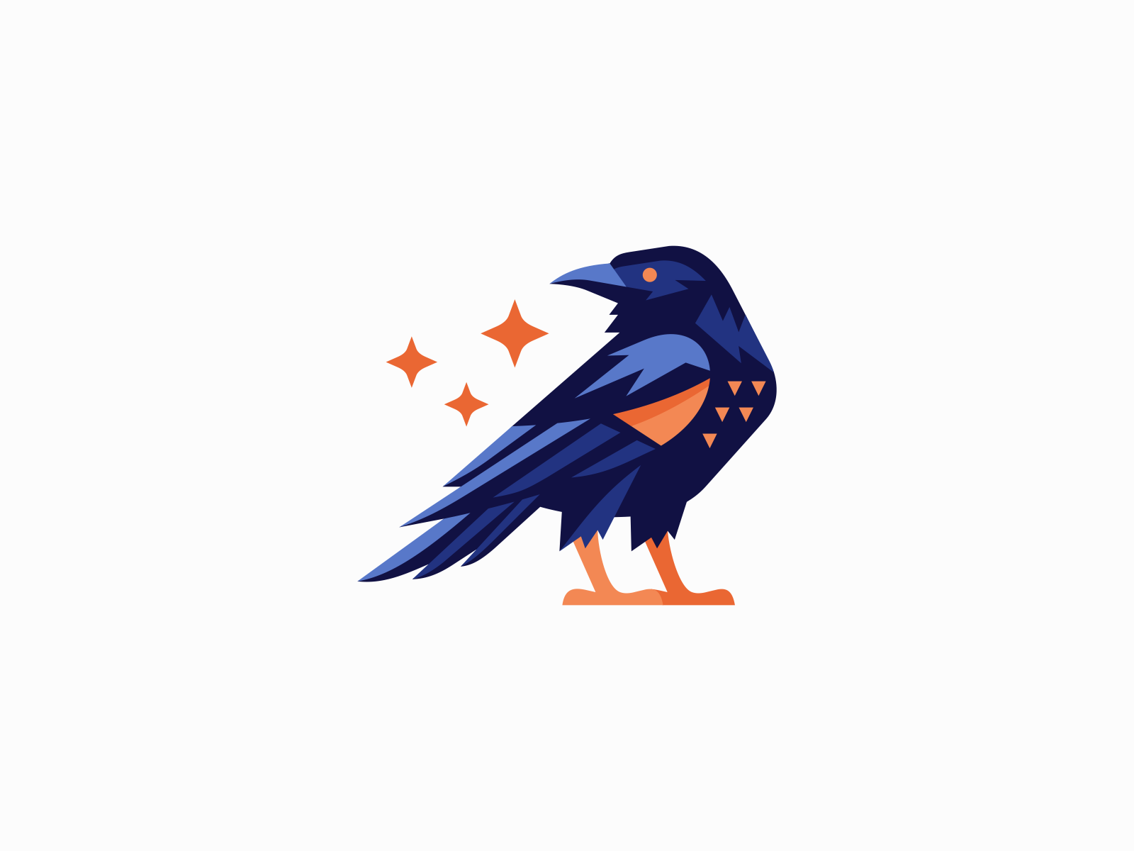 Example of Geometric Raven With Stars Logo