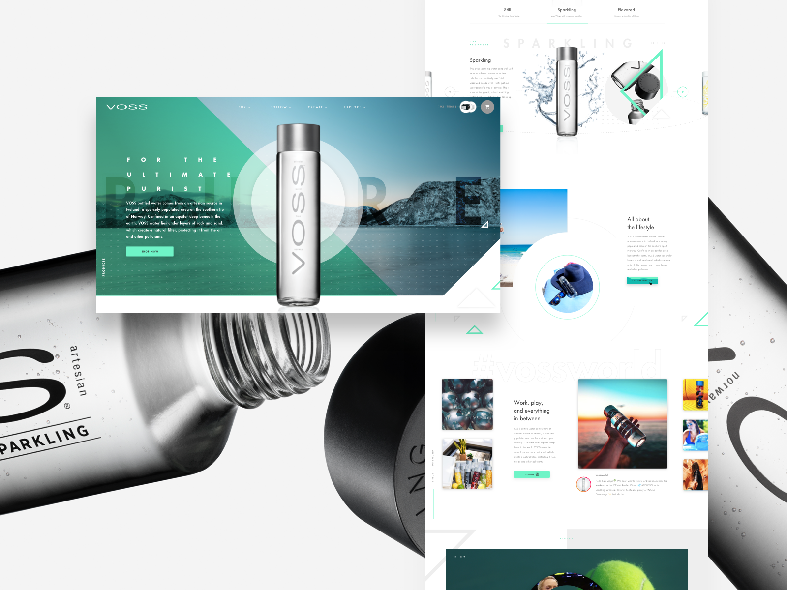 Example of Voss Water Homepage