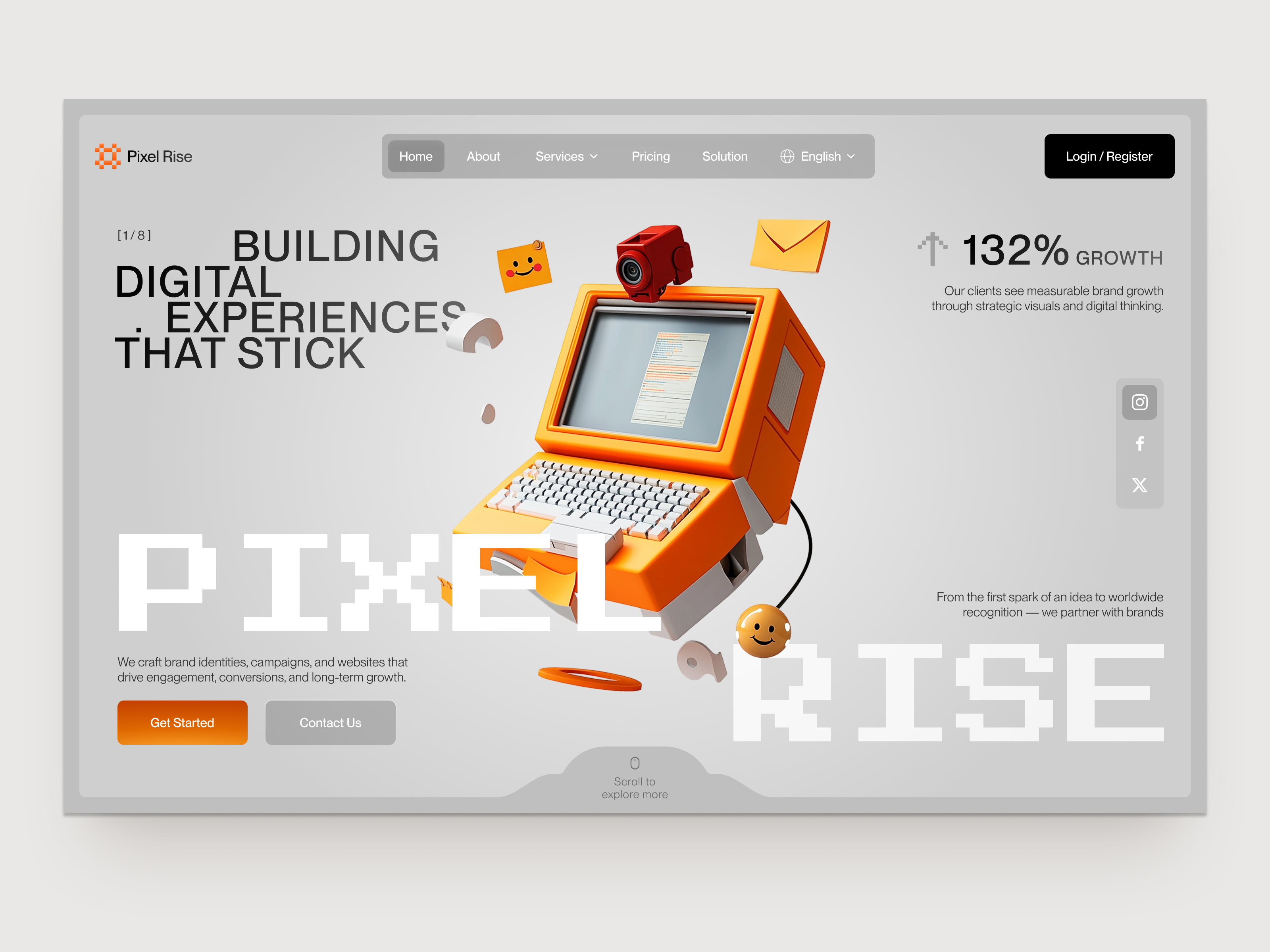 Example of UI/UX, Website for Marketing Technology