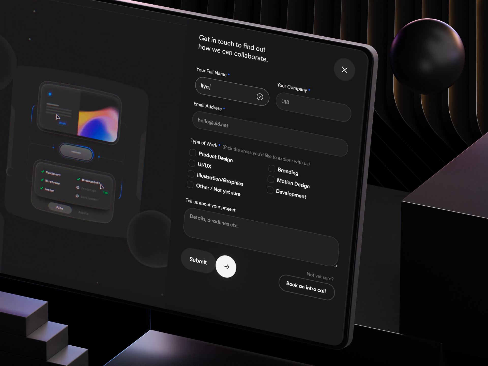 Example of UI8 Studio - Custom Contact Form