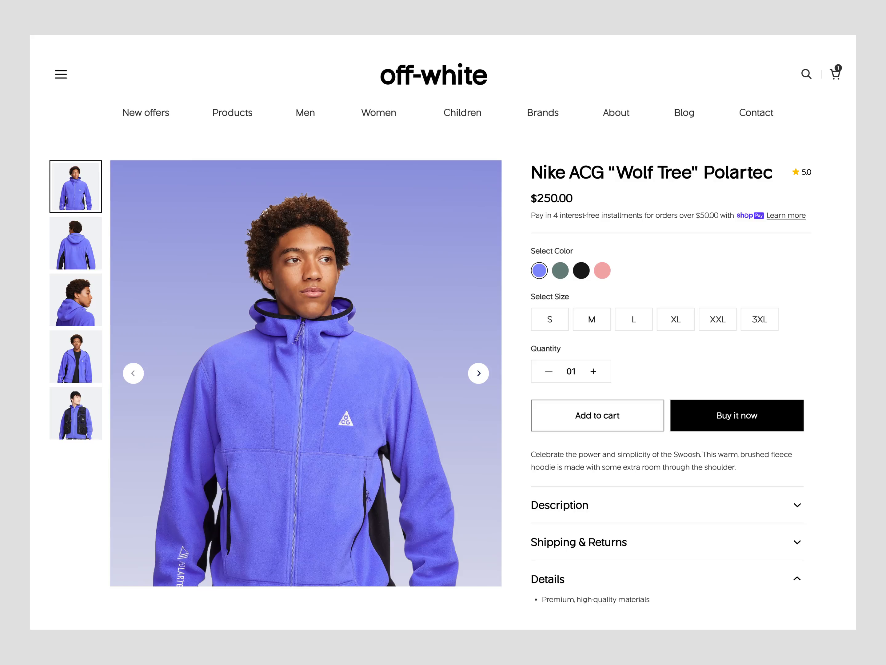 Example of Off-White – E-commerce Website Fashion UI UX Design