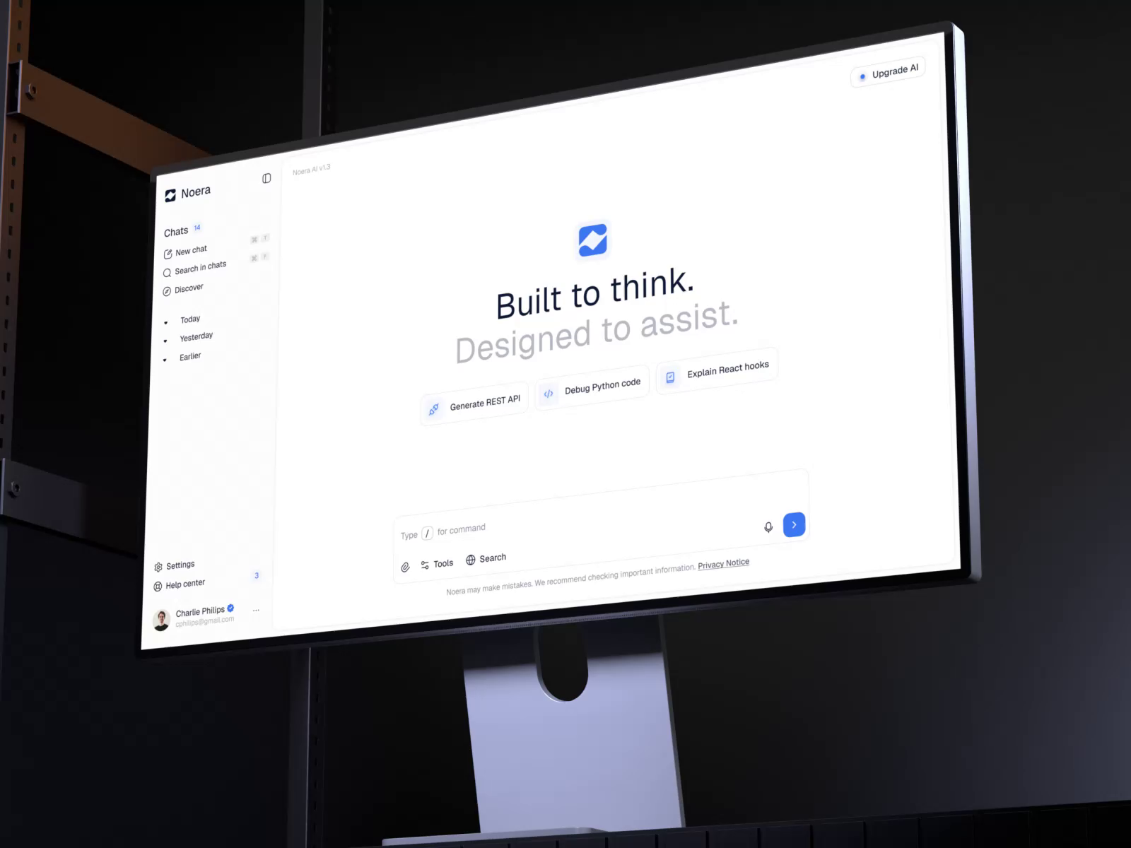 Example of AI Coding Assistant SaaS Design